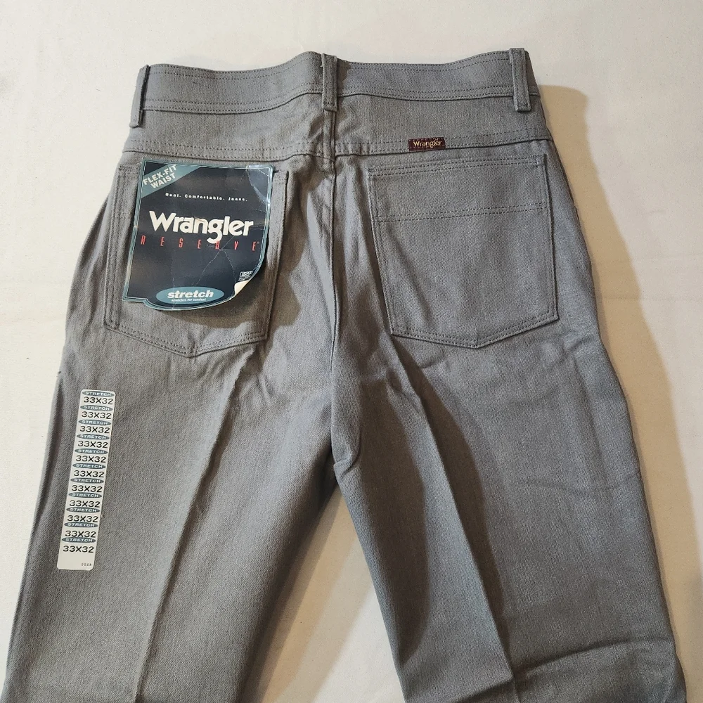 Gray Wrangler Reserve Flex-Fit Straight-Leg‎ Pants Size 33x32